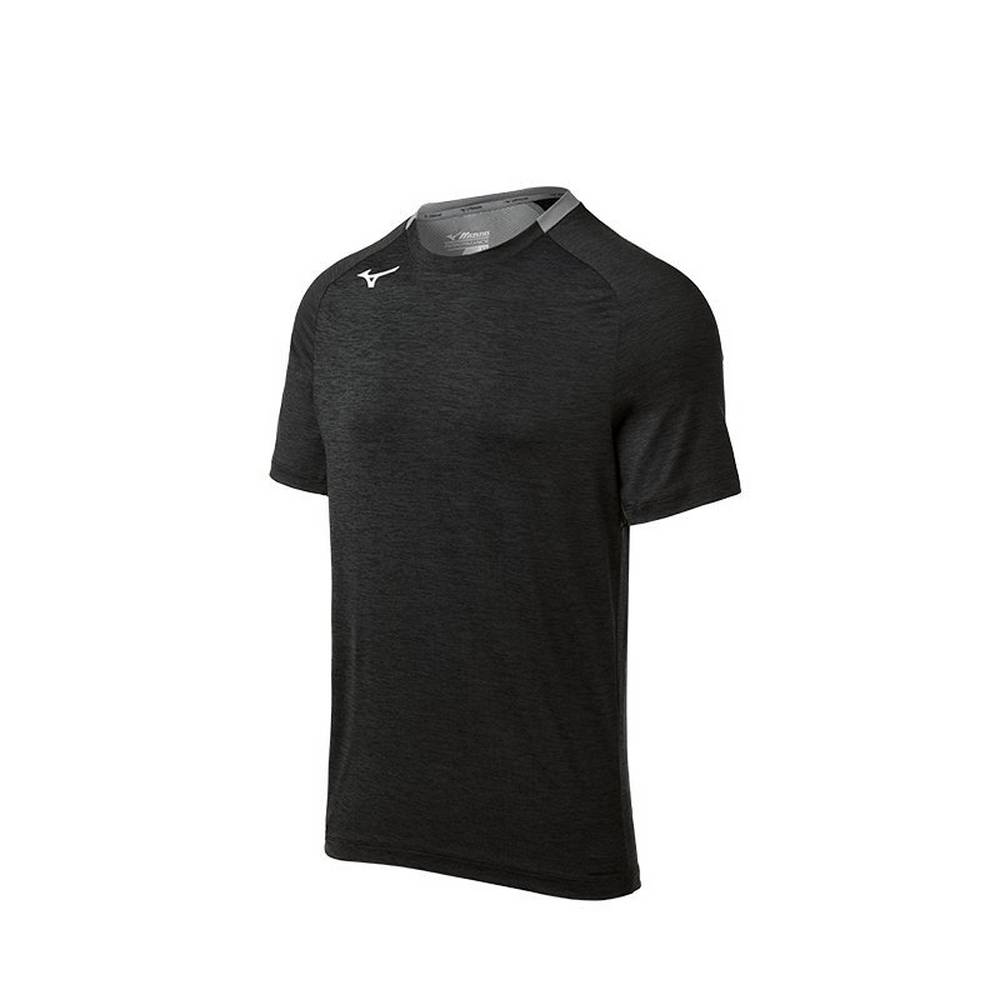 Mizuno Alpha Short Sleeve Férfi Futópóló Fekete KYC283107